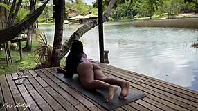 yoga slut wife pussy filled deep poolside flashing neighbors