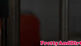 a busty cutie model rides in a steamy spooning scene till the big finish