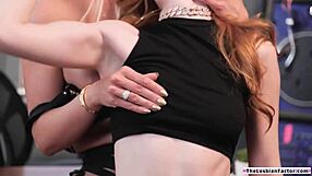 Redhead Babe Grinds Pussy Hard Against Lesbian Milf