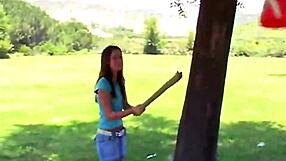 outdoor solo chloe 18yo fingers her tight pussy and natural tits till horny orgasm hits hard