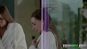 Petite Shy Teen Oiled Tits Rubbed While POV Cock Pounds Tight Cunt