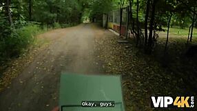 Babe with Pierced Nipples Fucks Monster Cock in Forest