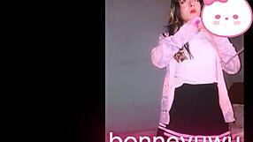 cute petite argentinian bonneyuwu teen lifts skirt on bed solo masturbates small tits beautifully sexy