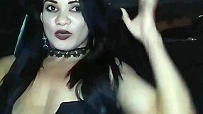 Halloween latina flashes big clit and monster cock on car streets suggestively