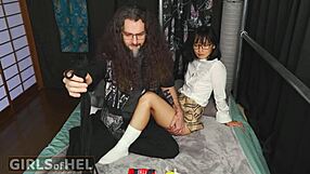 shibari ropes bind zaya for banana pussy fuck foreplay