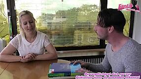 Chubby german schoolgirl tempts teacher into forbidden classroom fuck