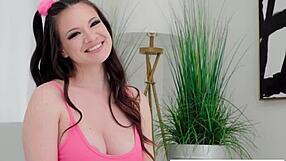 brunette babe throated hard sloppy facefucked pov