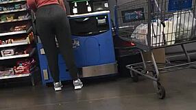 Blonde milf rocks nice ass in spandex outfit