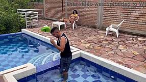 HORNY POOL GUY fucks me hard while husband away! part 1