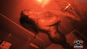 stacxxxs drops ruby muscle into red light district shower with huge wet tits dripping everywhere
