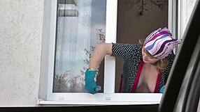 i strip naked in taxi without panties for voyeur driver watching my hairy milf pussy