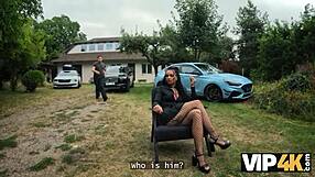 Babe with Pierced Nipples Fucks Monster Cock in Forest