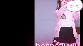 cute petite argentinian bonneyuwu teen lifts skirt on bed solo masturbates small tits beautifully sexy