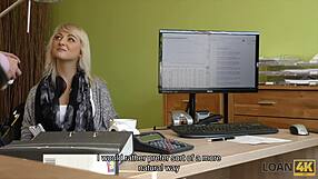 blonde loan babe endures intense sissy banging for cash