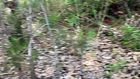 gave a blowjob to guy sitting on log outdoors!