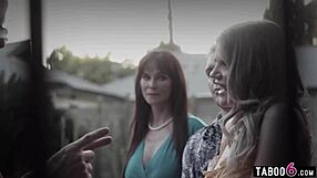 WOW! STEPMOM SYREN LICKS TEEN GF NIKKI BEFORE FAMILY FUCK