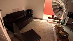 A tattooed carefree carioca bares juicy shaved pussy and big ass in her first mansion photoshoot wet and willing.