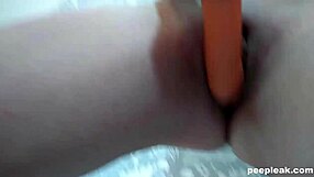 Hey amateur redhead, film that horny toy play close up on your shaved pussy