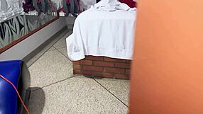 shower pounding 18yo latina sister-in-law big ass creampie pov closeup tight pussy