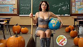 Torcelini halloween lesson witch teacher broomstick ride sfw