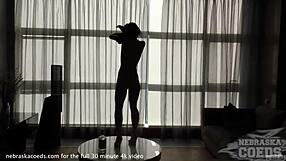 Dirty Nude Model's Shadow Masturbation Tease?