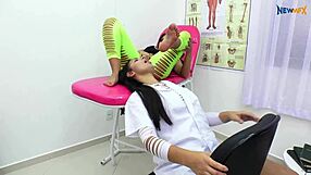 rebecca's dirty feet get licked clean by her horny latina lover