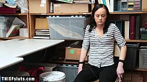 Will tied teen thief Kylie take LP officer's huge cock rough?