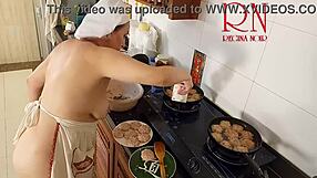 Nudist Housewife Regina Noir Cooks Naked in Kitchen as Maid in Naked Housewife Series Season Three