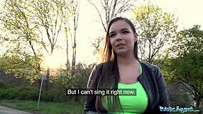 sofia lee gets fucked hard by big cock next to public train track