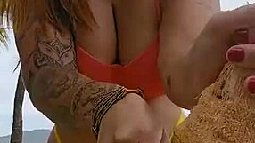 flashing my huge beach pussy with fake excuses