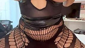 Sexy Latina's Huge Ass In Sheer Pantyhose Destroyed Doggystyle At Hotel By Big Cock