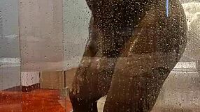 hungarian pornstar teases big black cock in budapest shower solo