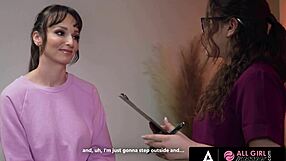 Naughty lesbian massage turns to hot scissoring tribbing