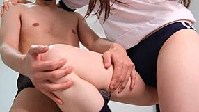 my japanese girlfriend in bloomers cosplay dominates me with footjob sockjob facesitting and bukkake finish