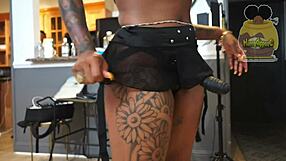 Honeydipped Strapon Pounds Skinny Ebony Doggy Style Hard!