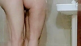 Desi housewife shows off shaved pussy while bathing wanna join the bathroom fuck?