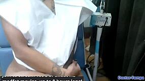 dr tampa gives stefania mafra her yearly physical spreading tanned tits backstage