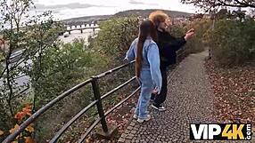 czech babe cheats on boyfriend with old stranger in tight pussy pickup