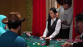 mommy payton preslee's pierced pussy takes casino dealer's nasty monster load