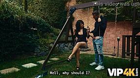 Mature Neighbor Teases Shaved Pussy Fun Next Door