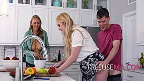 Laundry stepmom and sis fucked hard cowgirl in kitchen