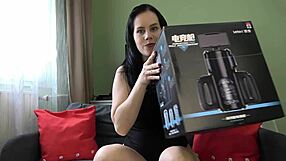 whoa mistress anna tests xspacecup then drains slave's load completely