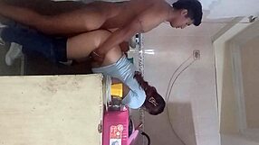 getting intimate with her in the kitchen her husband almost caught us