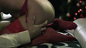 kendos unwraps wet blowjob tease n huge cum facial for merry christmas quickie