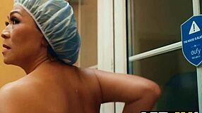 Mature Neighbor Teases Shaved Pussy Fun Next Door