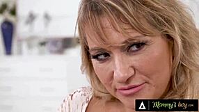 Cock Hungry MILF Melony Melons Seduces Stepson-in-Law For Oiled Titty Fuck