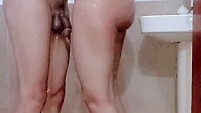 Desi housewife shows off shaved pussy while bathing wanna join the bathroom fuck?