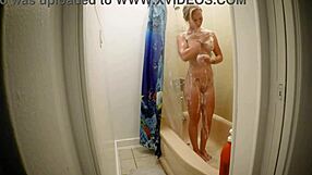 kristi love skinny blonde slut spies wet tits in shower bath