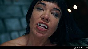 Vampire milf turns 18+ puck into lezdom pussy slave