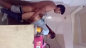 getting intimate with her in the kitchen her husband almost caught us